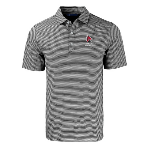 BSU Cardinals Men's Cutter & Buck Forge Eco Double Stripe Polo
