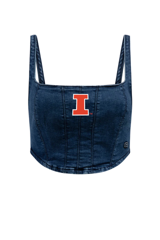 Illinois Fighting Illini Women's Hype &amp; Vice Denim Corset Top