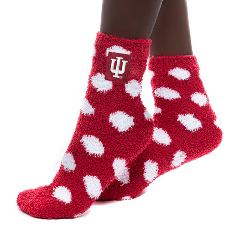 Indiana Hoosiers Women's Fuzzy Dot Socks