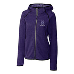 Northwestern Wildcats Women's Cutter &amp; Buck Mainsail Sweater-Knit Full-Zip Hoodie Jacket