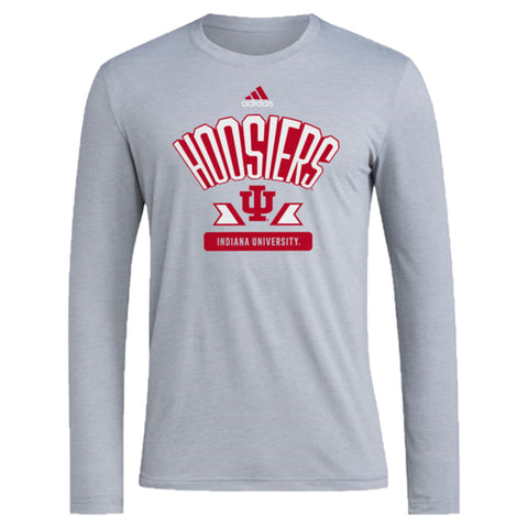 Indiana Hoosiers Men's Adidas Dynamic Logo Long-Sleeve Tee