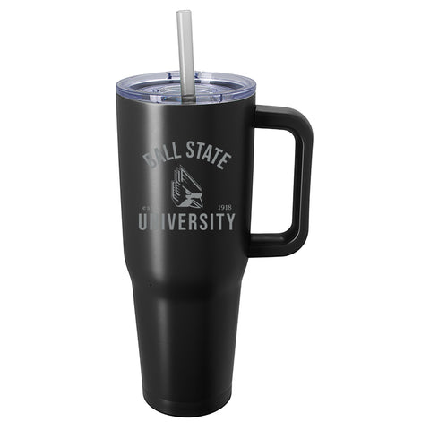 BSU Cardinals 40oz Stainless Steel Insulated Black Tumbler