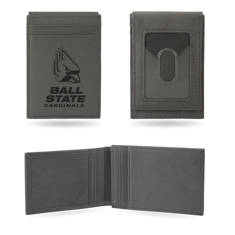 BSU Cardinals Front Pocket Grey Wallet