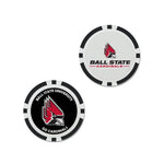 BSU Cardinals Golf Ball Marker - Poker Chip Charlie Red