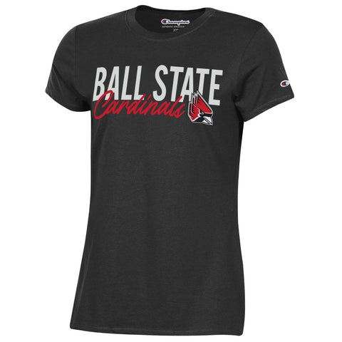 BSU Cardinals Women's Champion Script Cardinals Black T-Shirt