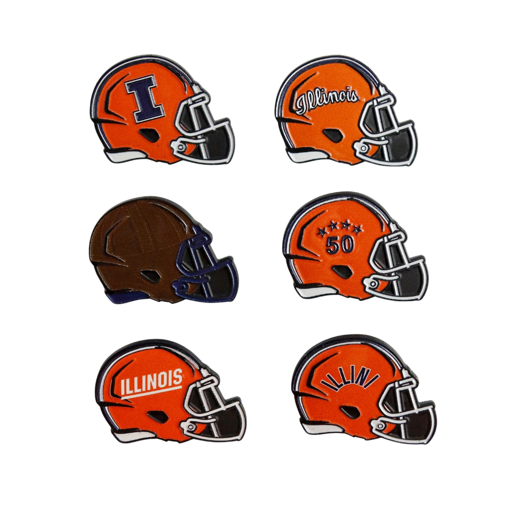 fighting illini football helmet Illinois Football Helmet Pin Set
