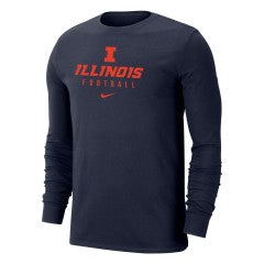 Illinois Fighting Illini Nike Men's DriFIT Cotton Team Issue T-Shirt