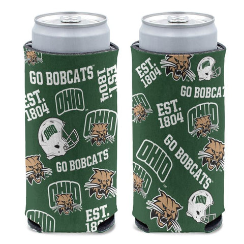 Ohio Bobcats Scatter Logo 12oz Slim Can Coozie