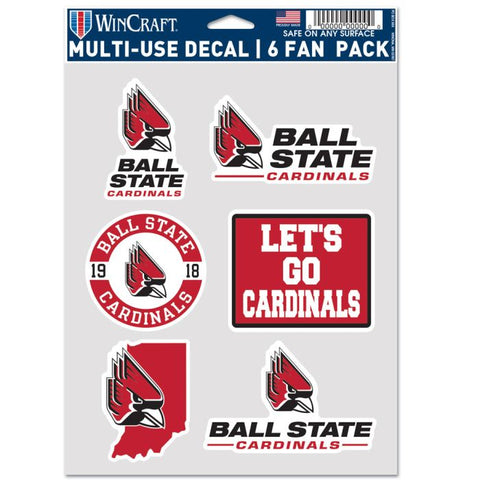 BSU Cardinals 6-Pack Multi-Use Decals