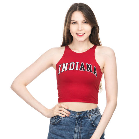 Indiana Hoosiers Women's Logo Crop Tank