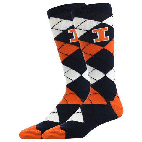 Illinois Fighting Illini Argyle Dress Sock