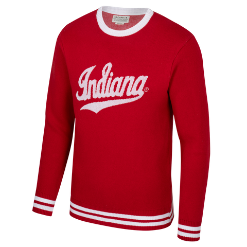Indiana Hoosiers Vintage Script Jacquard Sweater
