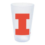 Illinois Fighting Illini Frosted White 16oz Silicone Pint Glass