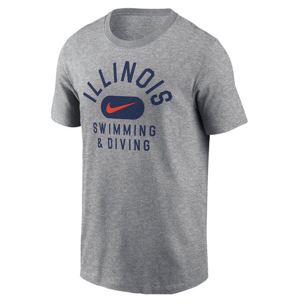Illinois Nike Basic Grey Swimming & Diving T-Shirt – Gameday