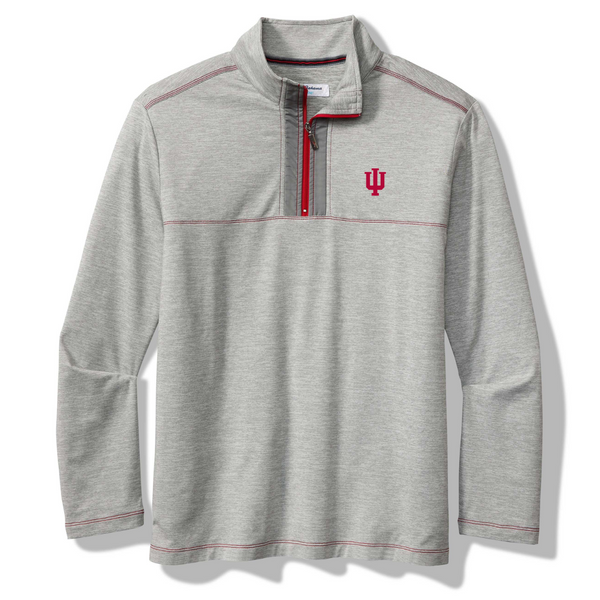 Indiana Hoosiers Men's Grey Tommy Bahama Quarter-Zip – Gameday