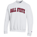 BSU Cardinals Men's Champion Block Logo Fleece Crew - White