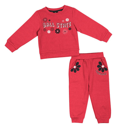BSU Cardinals Toddler Fleece Floral Set