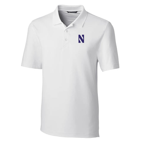 Northwestern Wildcats Men's Cutter &amp; Buck White Forge Stretch Polo