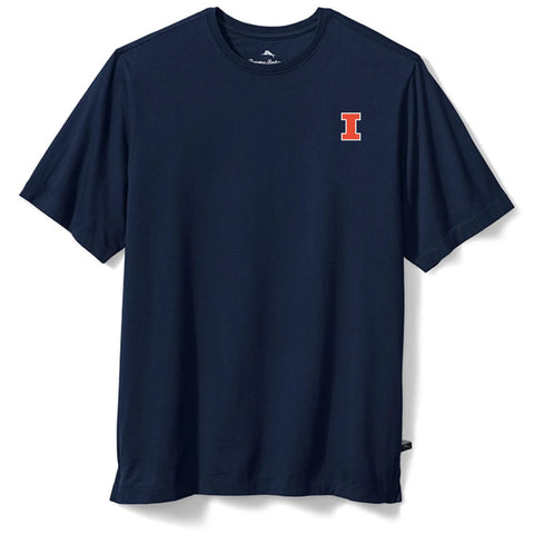 Illinois Fighting Illini Men's Tommy Bahama Bali Skyline Navy T-Shirt