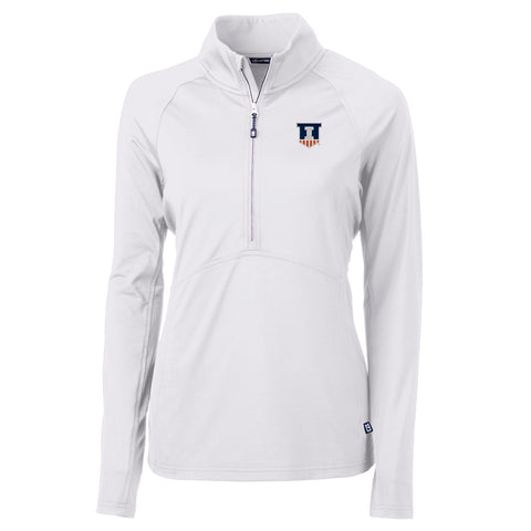 Illinois Fighting Illini Women's Cutter &amp; Buck Knit Stretch Recycled Half-Zip Pullover
