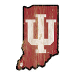 Indiana Hoosiers State Shape Wood Sign
