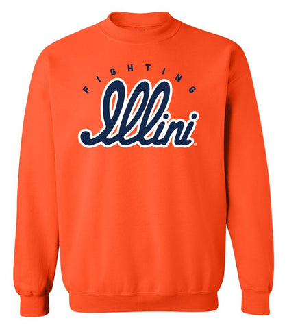 Illinois Fighting Illini Script Premium Crewneck Sweatshirt