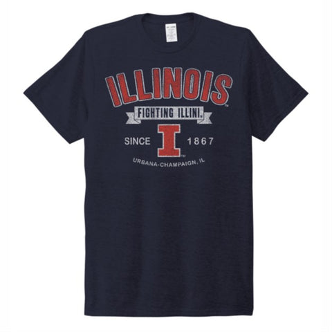 Illinois Fighting Illini Navy Banner Short-Sleeve T-Shirt