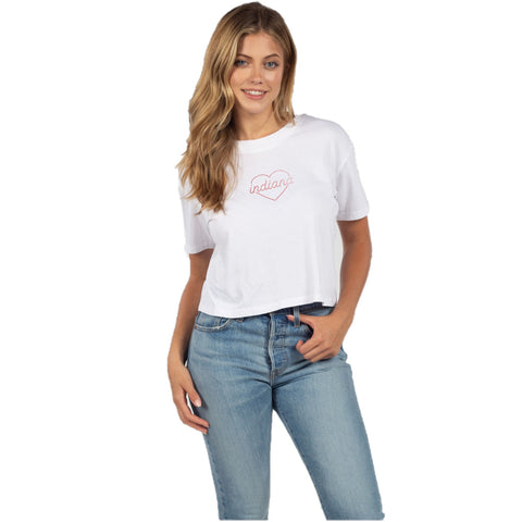 Indiana Hoosiers Women's Chicka-D Heart Short-Sleeve T-Shirt