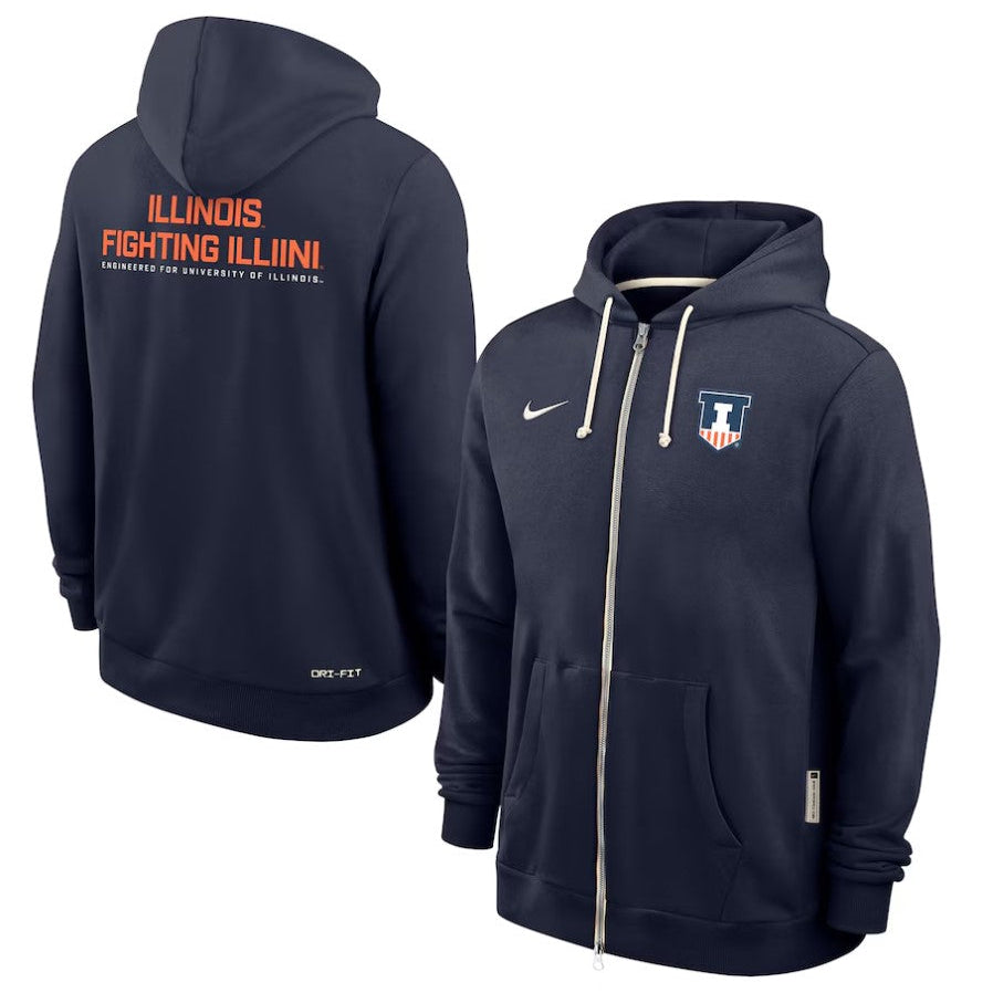 Illinois Fighting Illini Nike Sideline Performance Full Zip Hoodie