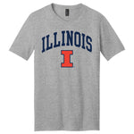 Illinois Fight Illini Classic Arch Block I Grey T-Shirt