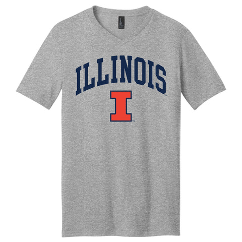 Illinois Fighting Illini Classic Arch Block I Grey T-Shirt