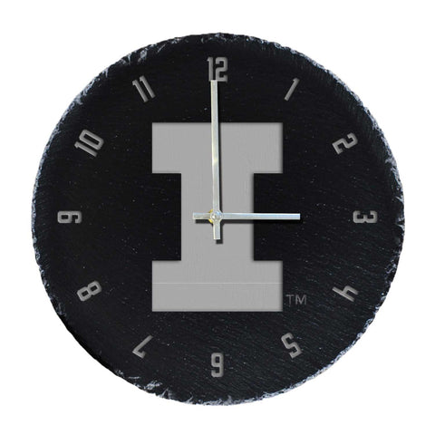 Illinois Fighting Illini 12" Slate Clock