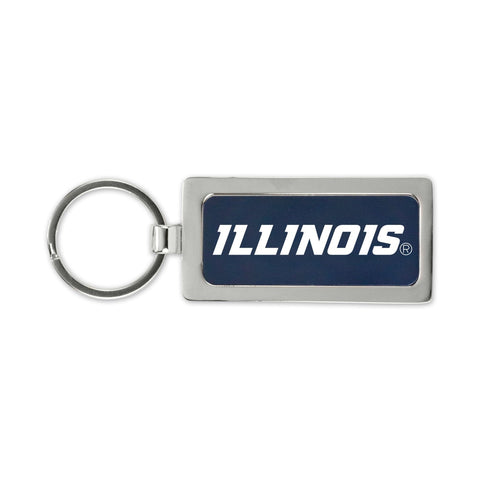 Illinois Fighting Illini Laser Engraved Keychain
