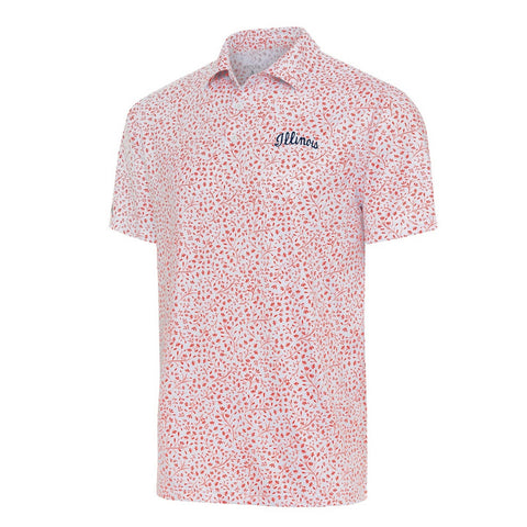 Illinois Fighting Illini Men's Antigua Mango Motion Polo