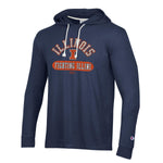 Illinois Fighting Illini Men's Champion Cloud Navy Hooded Long-Sleeve T-Shirt