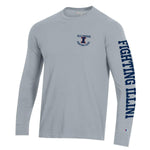 Illinois Fighting Illini Men's Champion Grey Long-Sleeve T-Shirt