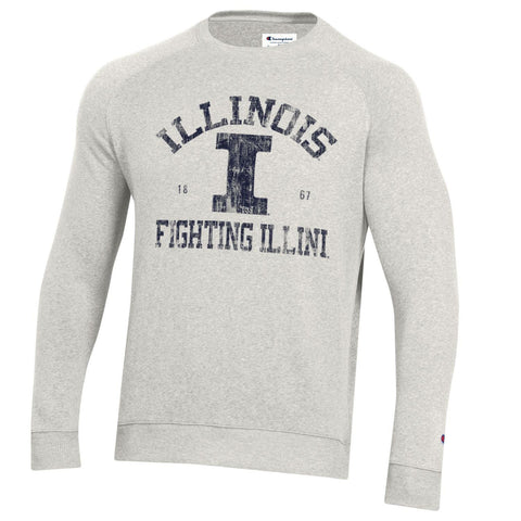 Illinois Fighting Illini Men's Champion Triumph Reglan Gray Crew