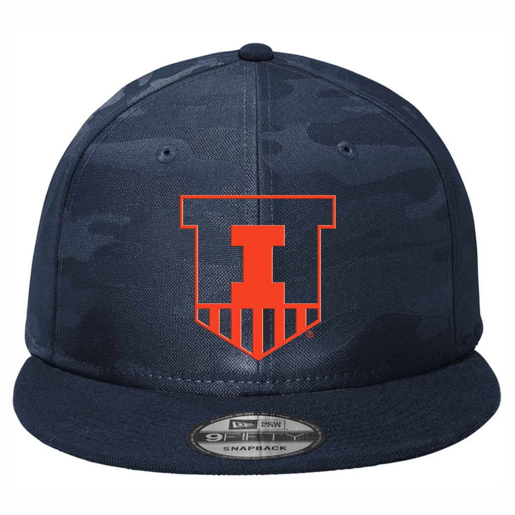 Illinois Fighting Illini New Era Shield Navy Camo Flat Bill Hat