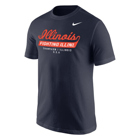 Illinois Fighting Illini Nike Script Banner Cotton T-Shirt