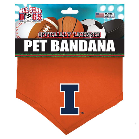 Illinois Fighting Illini Orange Pet Bandana