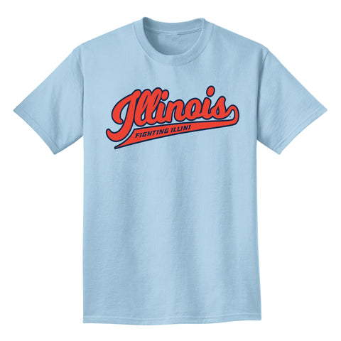 Illinois Fighting Illini Powder Blue Script Beach Wash Tee