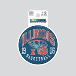 Illinois Fighting Illini Vintage Basketball Button Durable Decal Sticker