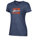 Illinois Fighting Illini Women's Champion Navy Script Over Block T-Shirt