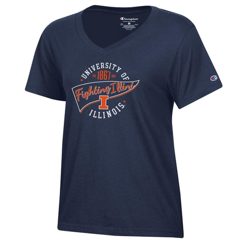 Illinois Fighting Illini Women's Champion Pennant T-Shirt