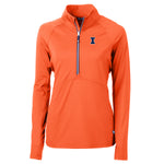 Illinois Fighting Illini Women's Cutter &amp; Buck Adapt Block I Orange Quarter-Zip