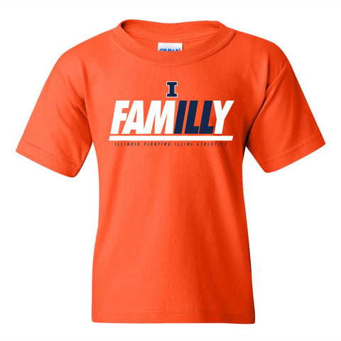 Illinois Fighting Illini Youth FamILLy Orange T-Shirt