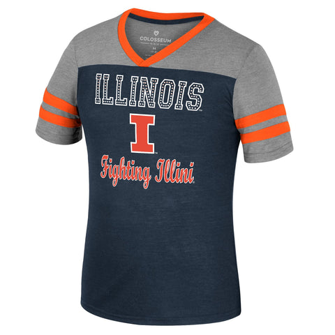 Illinois Fighting Illini Youth Summer V-Neck T-Shirt