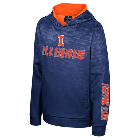 Illinois Fighting Illini Youth Textured Navy Hoodie