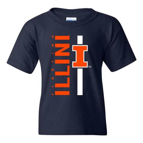 Illinois Fighting Illini Youth Vertical Block I Tee