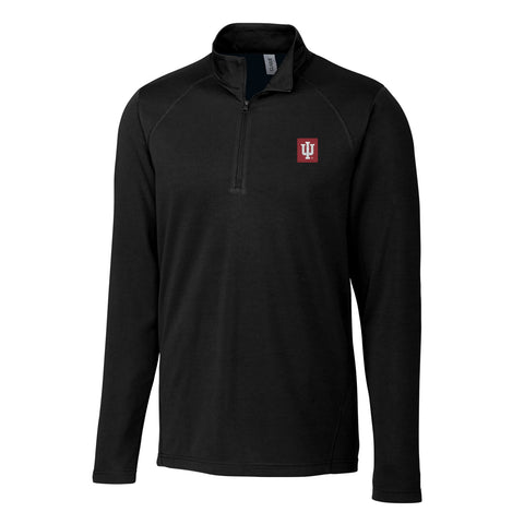 Indiana Hoosiers Men's Cutter &amp; Buck Classic Trident Black Quarter-Zip